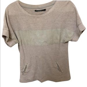 All Saints Knit and Suede Tee